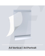 PosterFix® Sobremesa A4V Metacrilato Transparente Gris